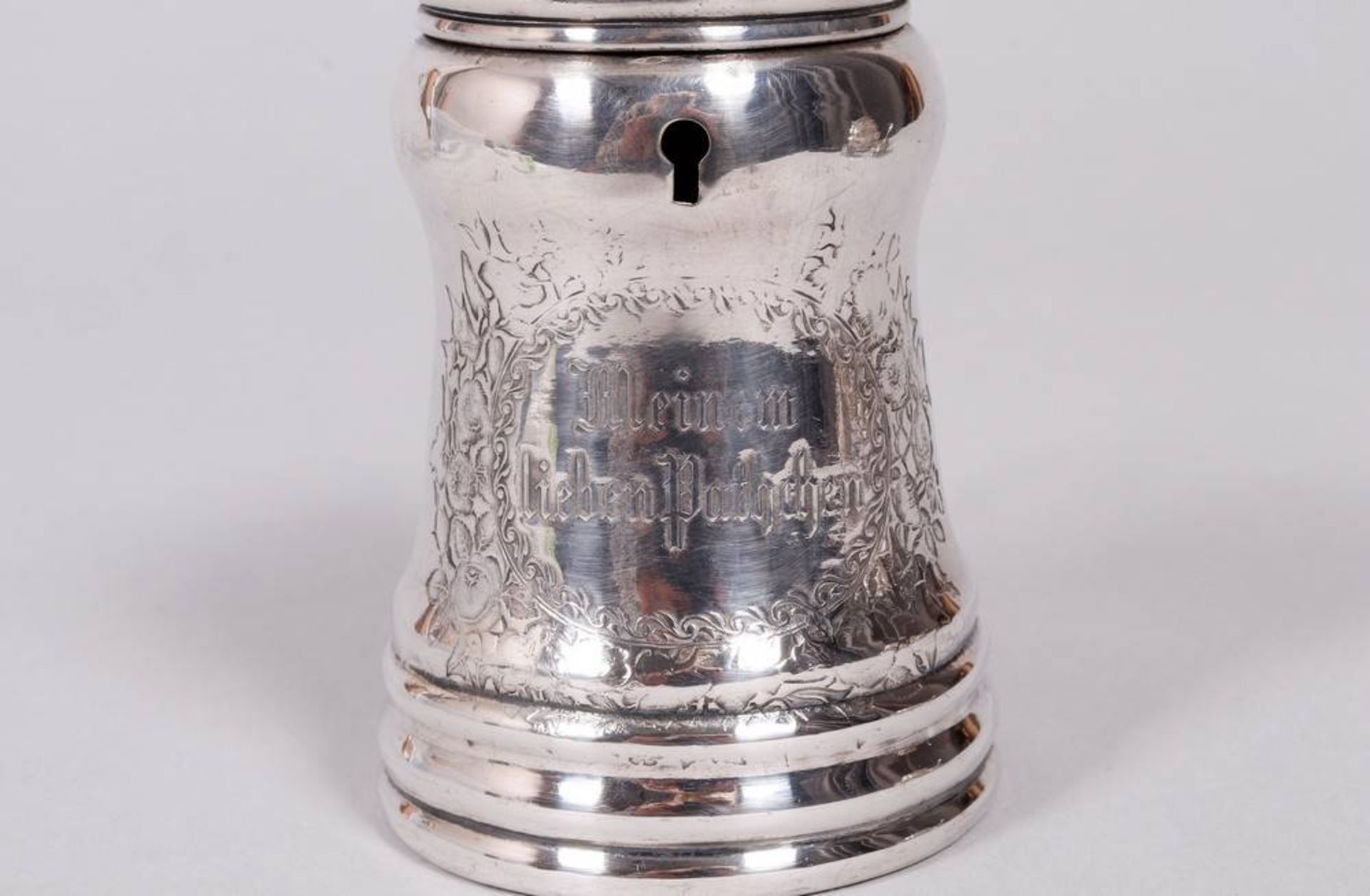 Small money box, silver, probably German, late 19th C. - Image 2 of 4
