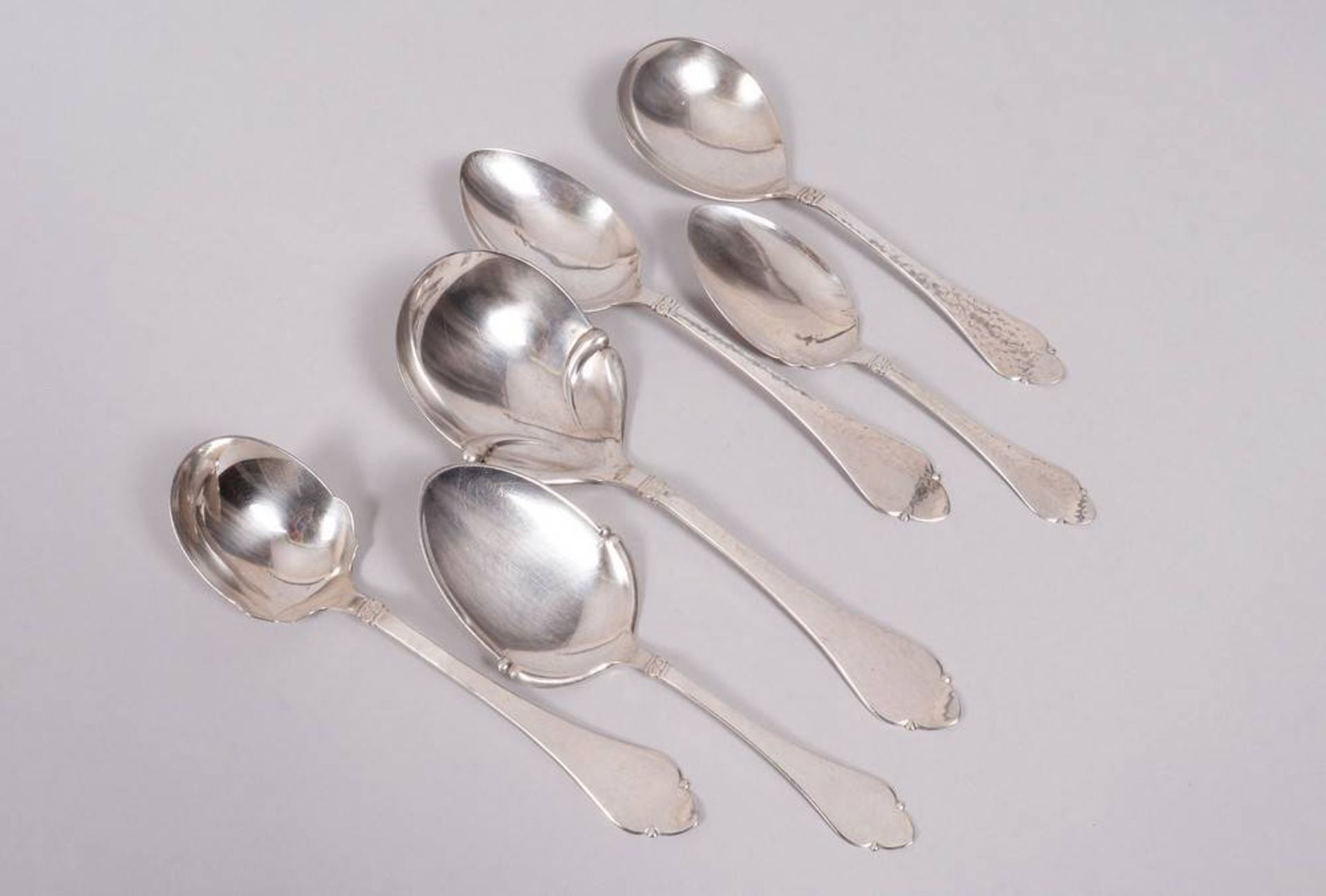 Extensive serving cutlery-set, silver, W & S Sorensen/S.P. Gottlob et al., Denmark, 1st half  20th  - Image 4 of 9