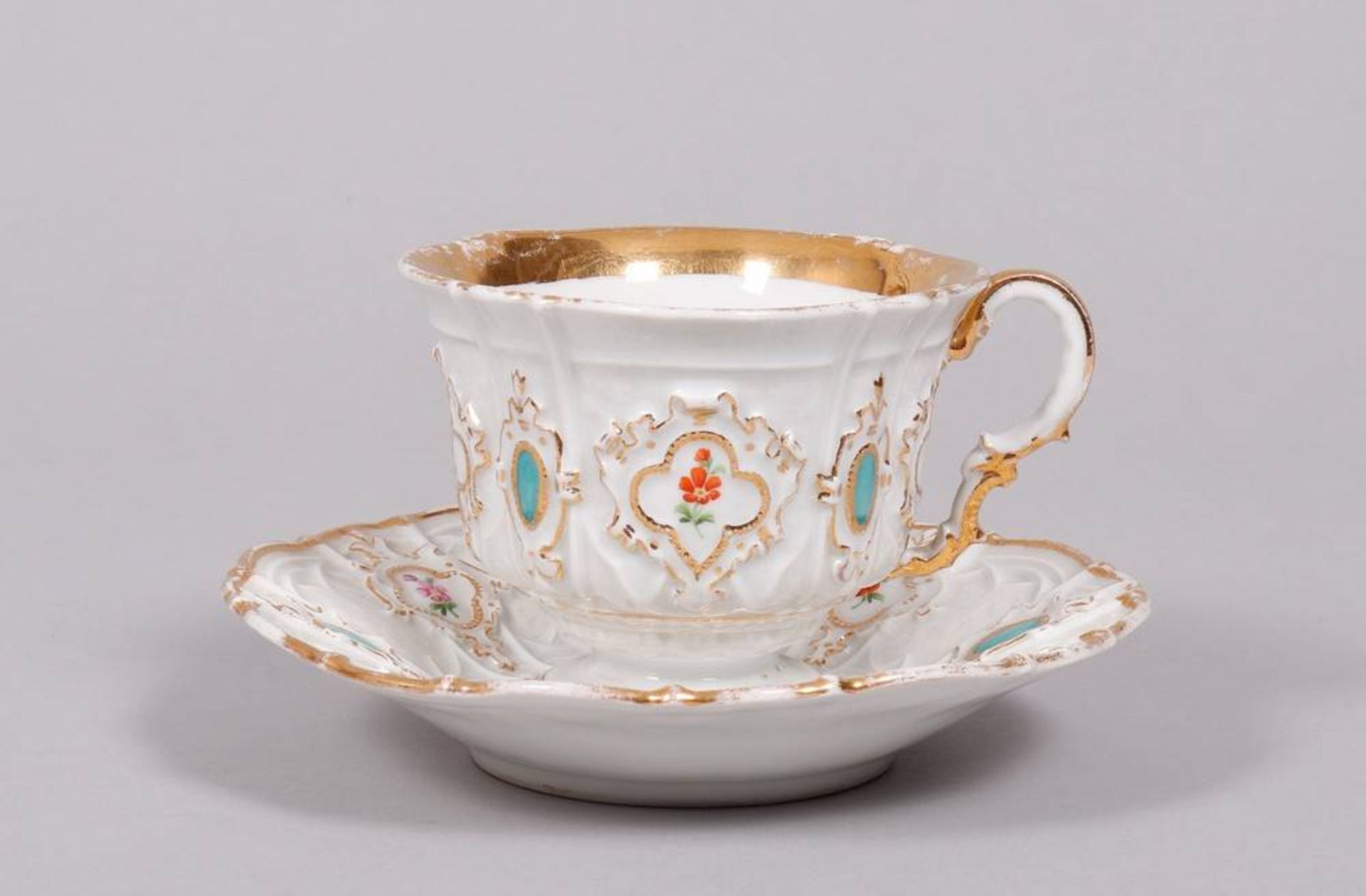 Relief cup and saucer, Meissen, 19th C. - Image 4 of 8