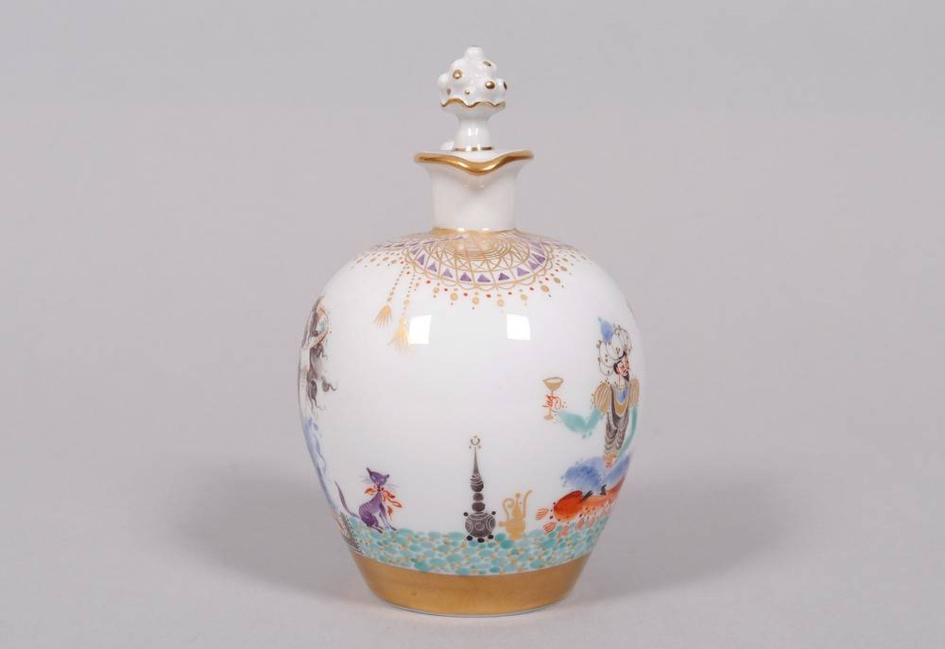 Liqueur set on tray for 6 persons, Meissen, form design Paul Scheurich (1883, New York City - 1945, - Image 9 of 18