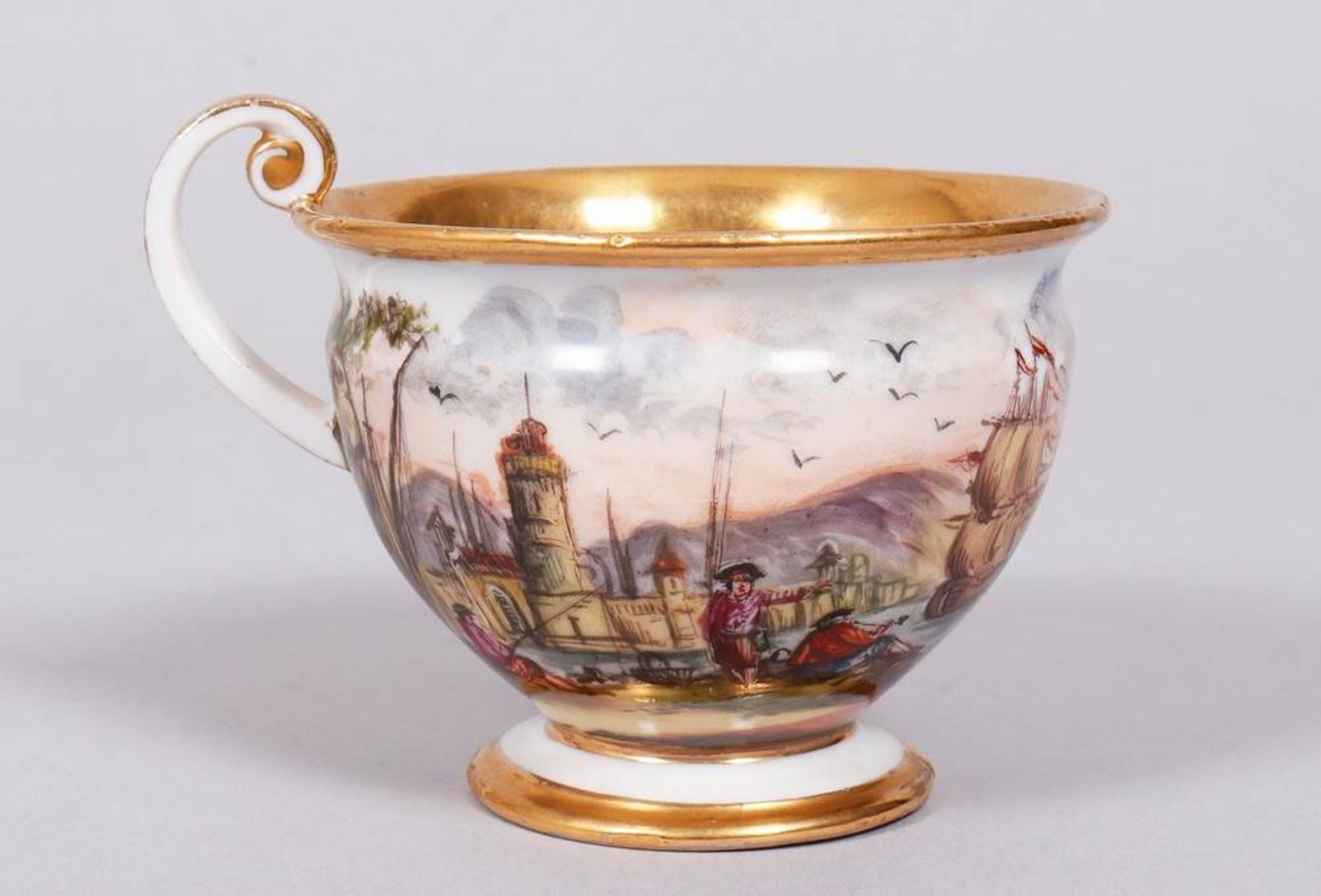 Biedermeier cup and saucer, Meissen, 19th C., - Image 8 of 10