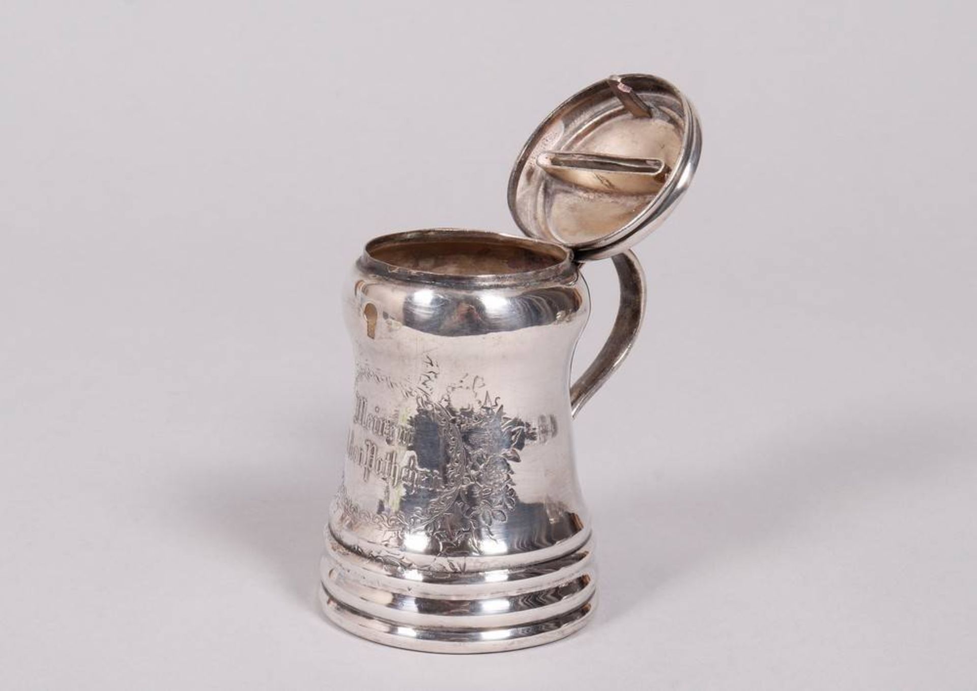 Small money box, silver, probably German, late 19th C. - Image 4 of 4