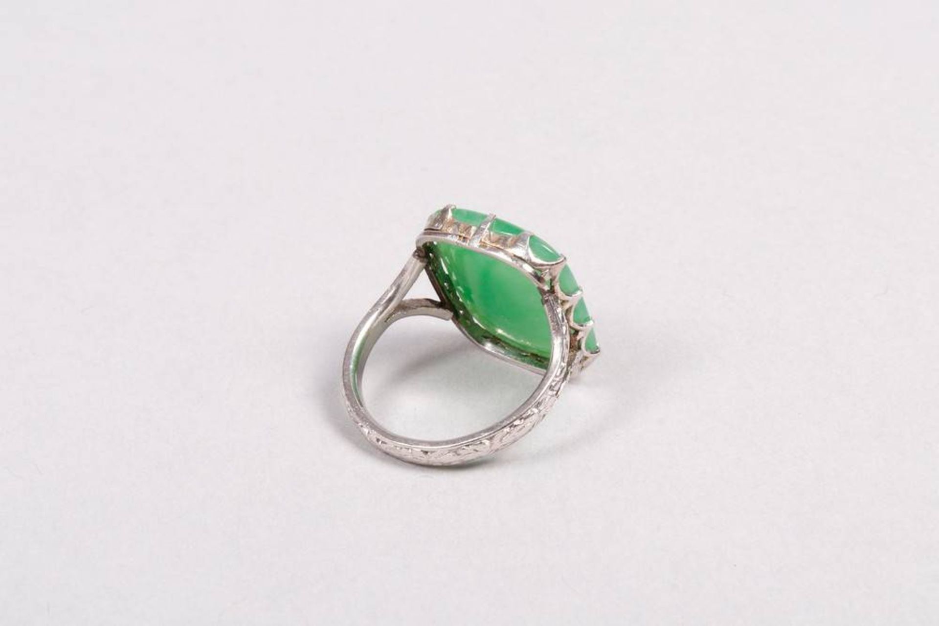 Art Deco, very fine jade ring - Image 3 of 5