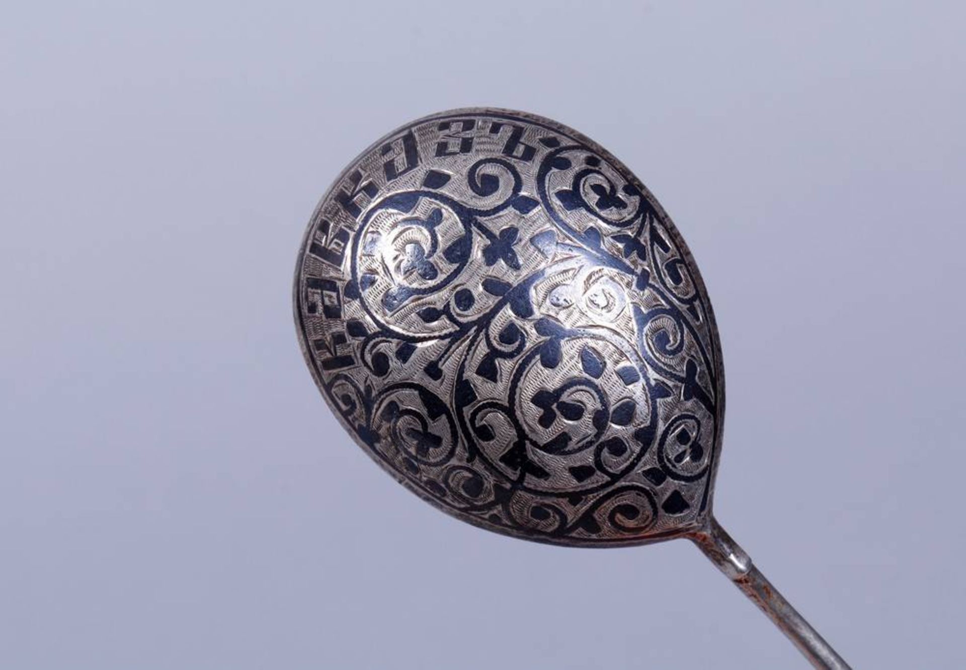 Cream spoon, silver, 84 Zolotnik, Kiev, ca. 1910  - Image 3 of 5