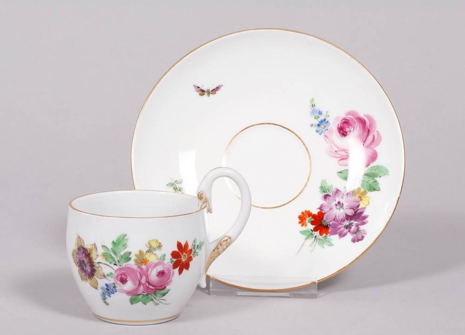 Empire cup and saucer, Meissen, 1st half 19th C.