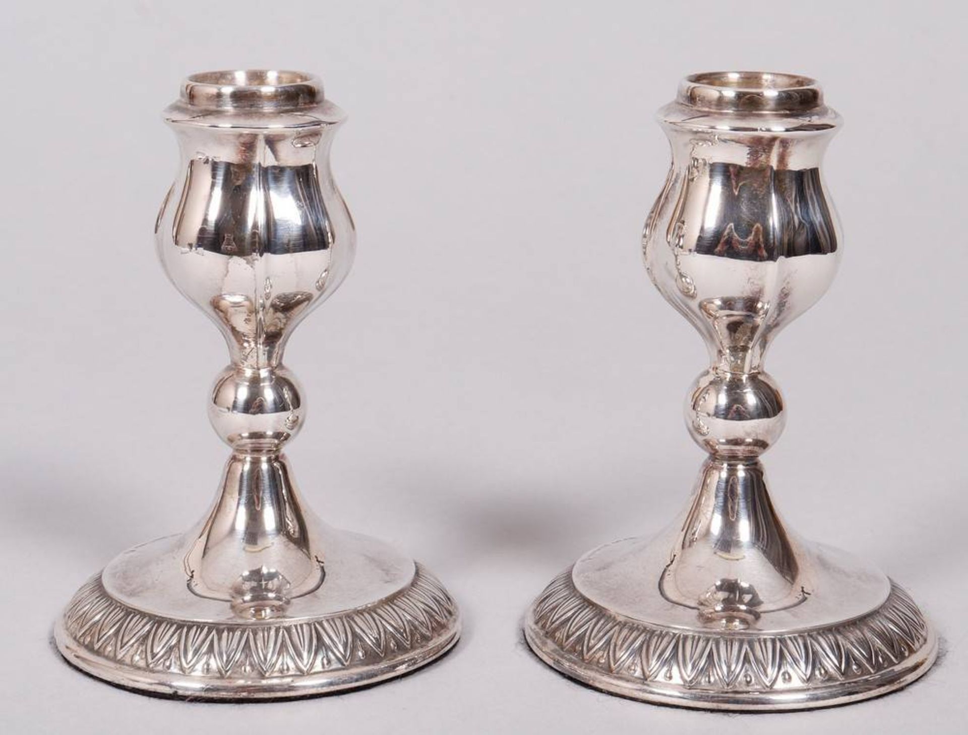Pair of candlesticks, 925 silver, German, early 20th C. - Image 2 of 3