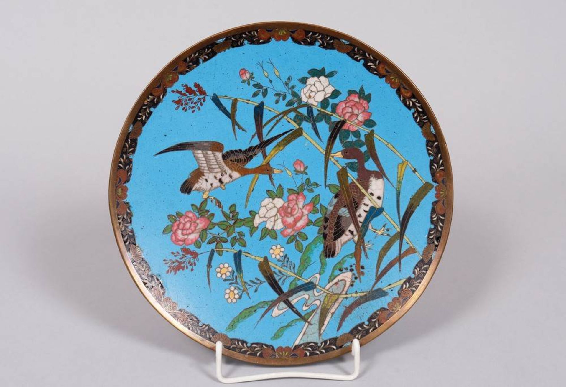 Cloisonné plate, China, early 20th C.