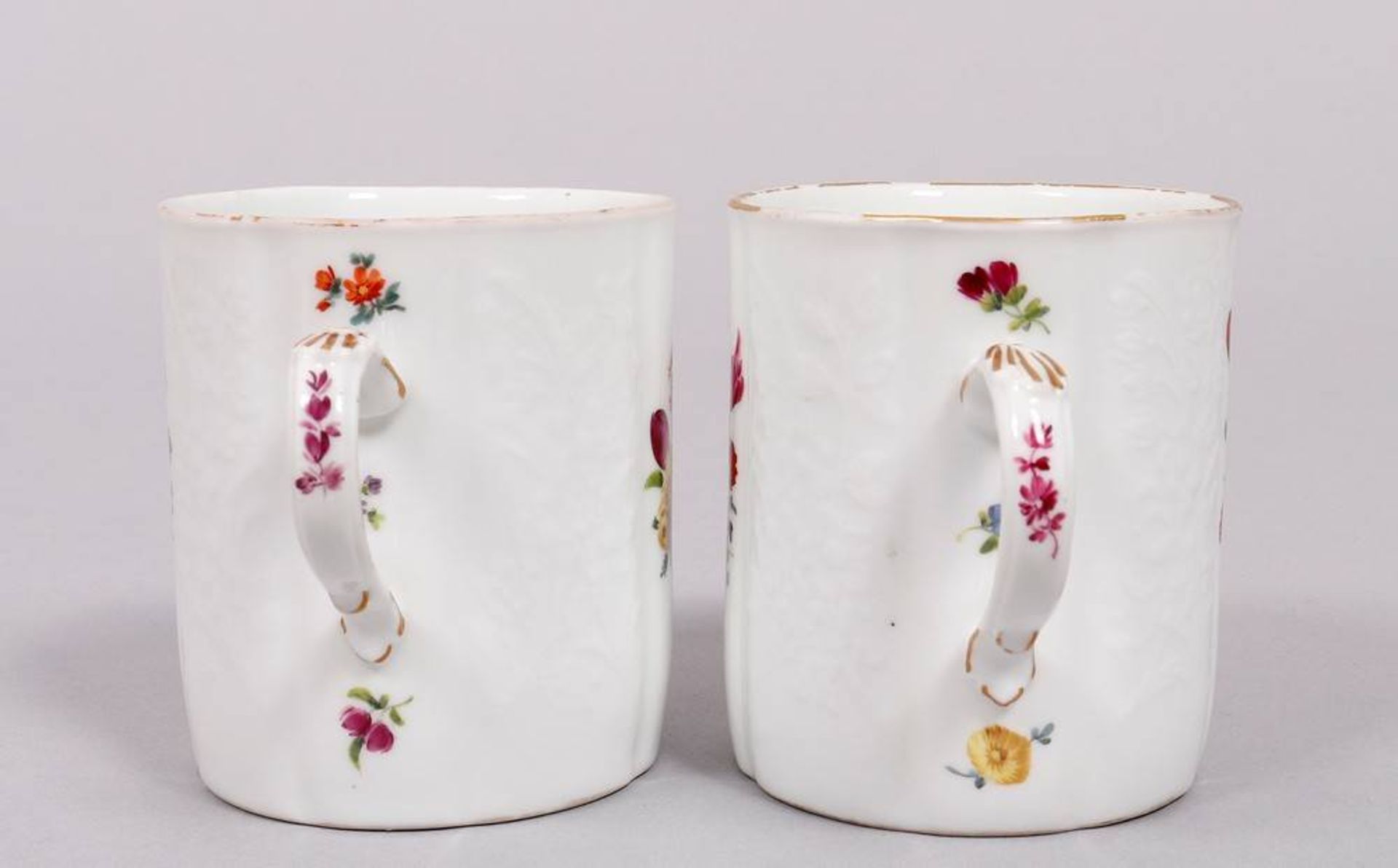 2 cups, Meissen, form by Johann Joachim Kaendler, "Gotzkowsky-Dessin", probably manufactured middle - Image 4 of 6