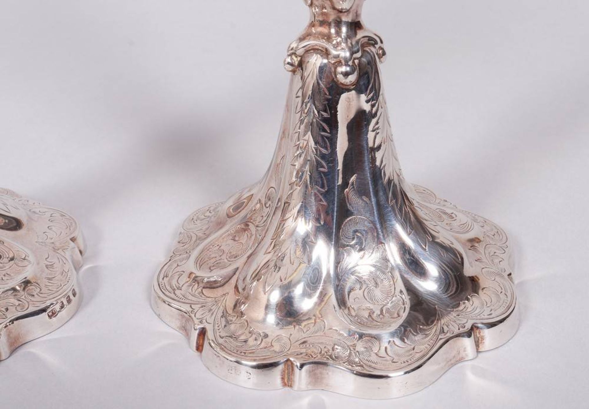 Pair of candlesticks, silver-plated, probably German, 20th C. - Image 2 of 4