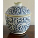 A Chinese blue & white pot and cover.