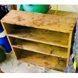 A 20th Century mahogany bureau; pine table; bookshelf; others (5)