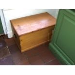 A 20th Century pine blanket chest. 46cm H x 90cm W x 51cm D