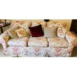 A 20th Century living room suite, three seater sofa, two seater and armchair (3) Plus a set of