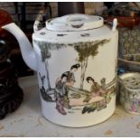 A quantity of collectors items to include a Chinese teapot, Chinese vase, Chinese dishes, wooden