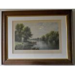 A framed and glazed print entitled 'A June Morning'.