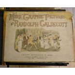2 late Victorian books of cartoon drawings 'More Graphic Pictures' by Randolph Caldecott, 1887
