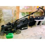 An Atco push button start self propelled lawnmower