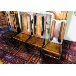 A set of seven similar 18th century and later oak chairs. (7)