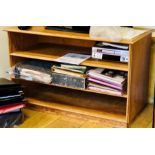 A 20th Century oak Television stand; a similar bookcase (2)