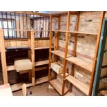 A set of pine garage shelves (4)