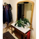 A 20th Century pine marble washstand; a similar coat stand (2)
