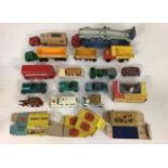 A collection of assorted playworn vehicles to include Matchbox and others (one small box)