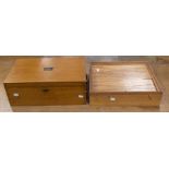 A collection of five boxes to include: two 19th Century oak collector / document/ school boxes, lift