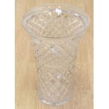 A large cut glass vase, height approx. 41cm.