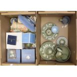 A collection of Wedgwood boxed and unboxed, Jasper wares and china jugs