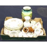 A collection of Royal Crown Derby Posies pattern tea wares along with Spode plates and other china