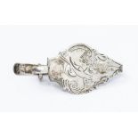 An early 19th Century Continental silver Chatelaine holder, stamped on reverse (marks include:  0