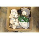 A collection of ceramics, comprising cups, saucers tureen, jardiniere, jug, dish, etc