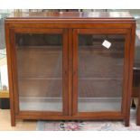 An early 20th Century mahogany glazed bookcase, circa 1910, fitted with two doors enclosing shelves,