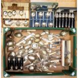 A collection of cased flat wares and loose cutlery