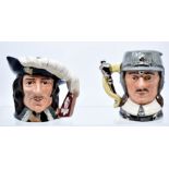 2 Royal Doulton character jugs, Limited Edition 'Oliver Cromwell' no 355/2500 and D'artagnan.