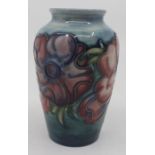 A Moorcroft small ovoid vase, Anemone pattern, impressed marks to base, approx 11cm high Condition