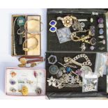 A good collection of silver jewellery, including brooches, rings, gent's bracelet, pendants on