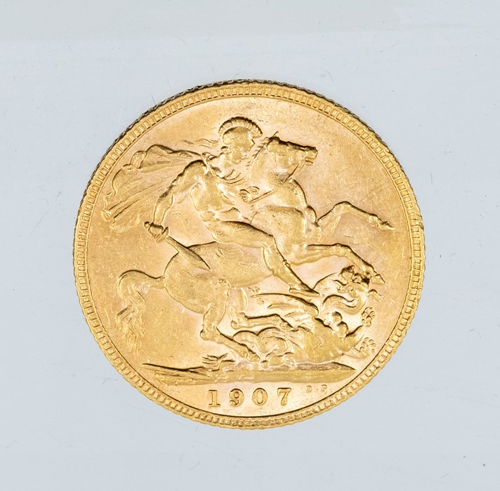A 1907 Edward VII gold sovereign, London mint. - Bild 2 aus 2