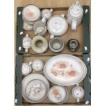 A collection of Denby kitchen and dinner wares including vases