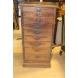 A late 19th Century 10 drawer collectors cabinet, 85 x 43 x 40 cms