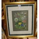 A pair of Victorian chromo lithograph pictures depicting wild flowers, signed HCC together with
