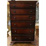 A Victorian miniature table top chest of drawers, possibly made as an apprentice piece, comprising