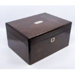 Late 19th Century mahogany writing/trinket box, with lift out tray and lidded compartments, with