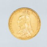 An 1892 Victoria "Jubilee bust" gold sovereign, Melbourne mint.