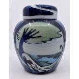 Moorcroft Pottery: A Moorcroft 'Knypersley' pattern ginger jar designed by Emma Bossons. Height