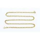 A 15ct gold yellow metal belcher chain, length approx 20'', weight approx 9gms on a 9ct gold