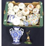 A collection of Japanese china ware, vases teapots, trinket dishes, commemorative mugs, Aynsley
