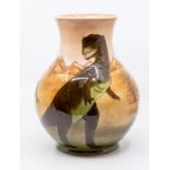 A Moorcroft 'Dinosaur' pattern baluster vase, tube lined decoration depicting a dinosaur in a