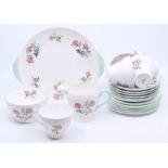 Shelley 1950's tea service, no pot, one tea cup missing