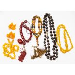 A butterscotch amber bead necklace comprising irregular shaped amber beads of approx 10mm, on an